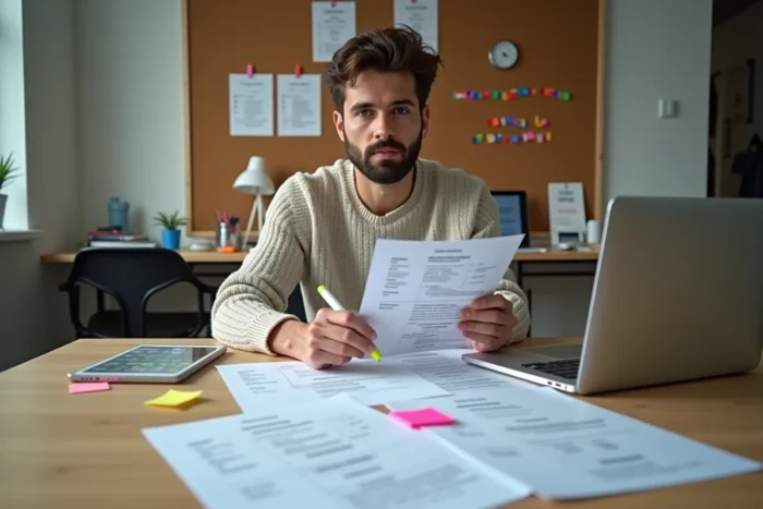 Personne comparant différents formats de CV selon les normes de son pays cible